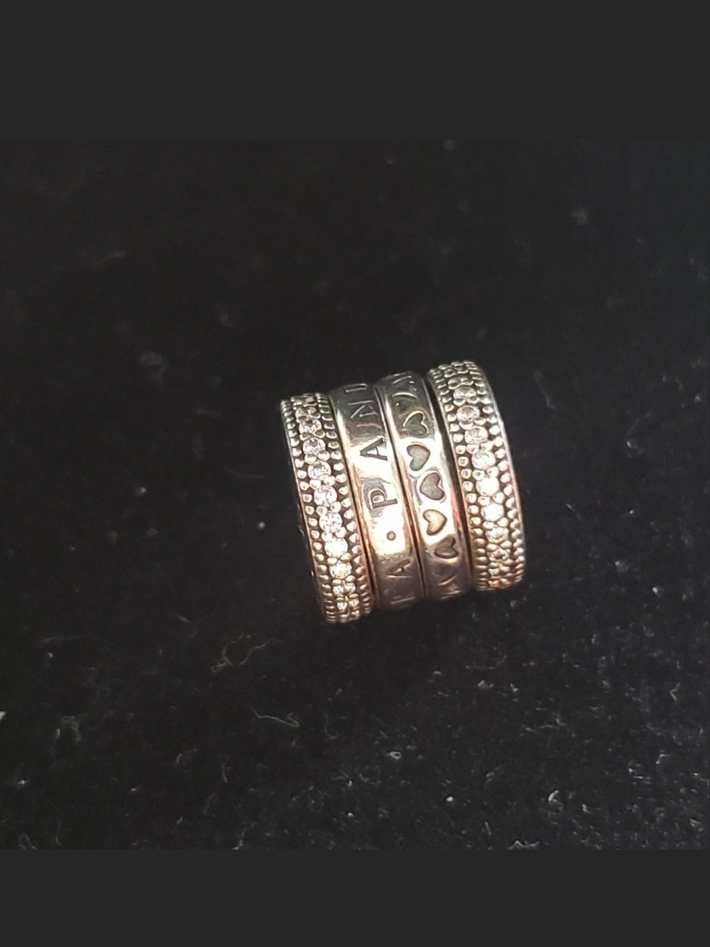 Pandora Silver Heart Stackable Band Set - Silver